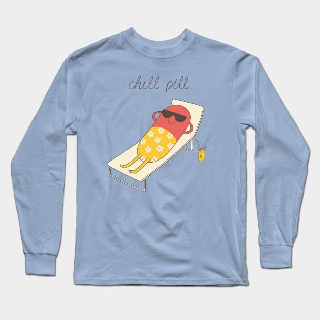 chill pill Long Sleeve T-Shirt by milkyprint